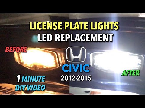 Honda Civic License Plate Lights LED Replacement 2012-2015 - 1 MINUTE DIY VIDEO