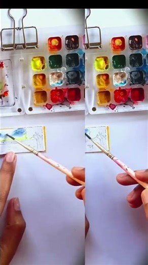 Small Watercolor Scenery | Miniature Landscape Drawing