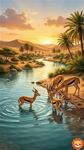 Cute Deer Playing in Water 🦌💧 | Beautiful Nature Scene #shorts