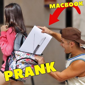 Sneaking Macbooks Into Backpacks *PRANK*🤣 | Legit Tim