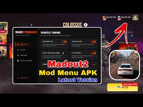 MADOUT2 MOD APK V18.07 Unlimited Money, Diamond & Everything Unlocked, MADOUT2 VIP MOD MENU 2026