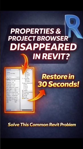 Lost Your Revit Properties? Fix in 30 Seconds! #revit #revittutorial #architecture #shorts #short