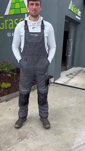 5K views · 22 reactions | Grasstec Grey Bib and Brace Overalls - This Bib & Brace showcases the best design, construction and performance. It offers a superb range of pockets including a double rule pocket, pre-shaped top-loading knee pad pockets and an easy-access thigh pocket. https://www.grasstecgroup.com/product/grey-bib-and-brace-overalls/ | Grasstec | Facebook
