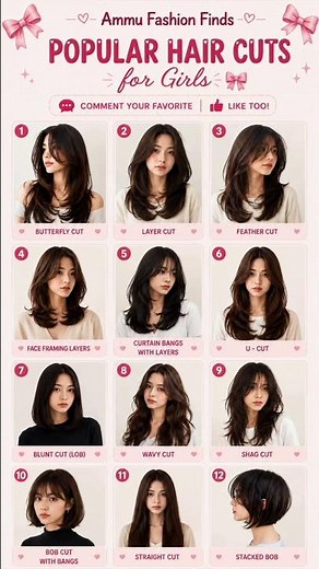 💇‍♀️ 12 Trending Haircuts Every Girl Should Try! ✨ Which One Is Your Favorite? | Ammu Fashion Finds
