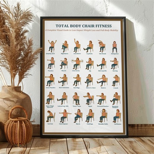 Chair Exercise Poster Printable – Seated Workout Guide, Low Impact Fitness Chart, Senior Exercise Wall Art, Home Workout Poster - Etsy