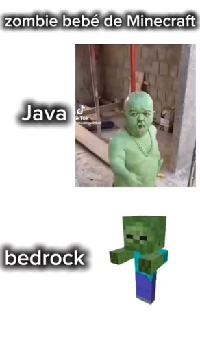 zombie bebé de Minecraft Java versus bedrock #minecraft #suscriptores #memes #yosoydelos7mil