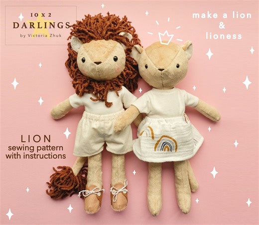 Lion Plush Sewing Pattern: Clothes & Photo Instructions (PDF) - Etsy