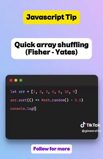 Quickly Shuffle an Array with Fisher-Yates Algorithm