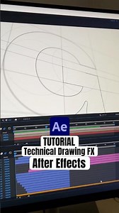 New After Effects tutorial in the making! Letter typography technical drawing reveal 👀#aftereffects