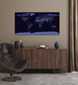 Earth's Night Lights Poster, NASA World Map Print, Panoramic Above Bed Wall Art - Etsy UK