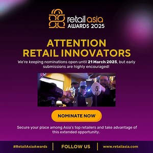 You asked, we listened! The deadline for the Retail Asia Awards 2025 has been extended to 21 March 2025. Secure your place amongst Asia’s top retailers and make your mark in the industry. Nominate now! #RetailAsiaAwards | Retail Asia Awards