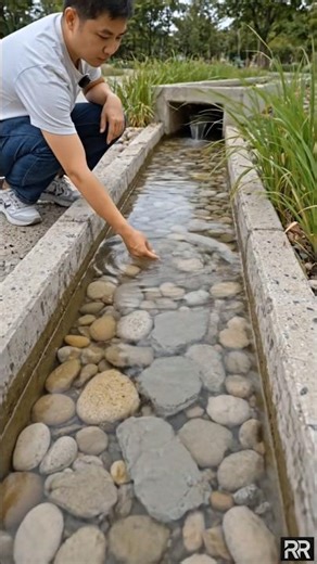 Dirty Drain → Beautiful Water Garden Transformation #shorts #waterfeature #landscaping