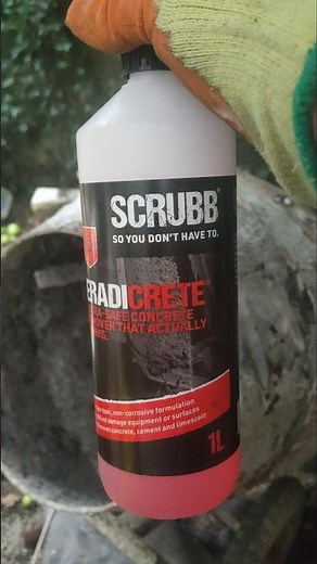 Dissolving cement and concrete with Eradicrete by Scrubb. #cement #concrete #remove #removal