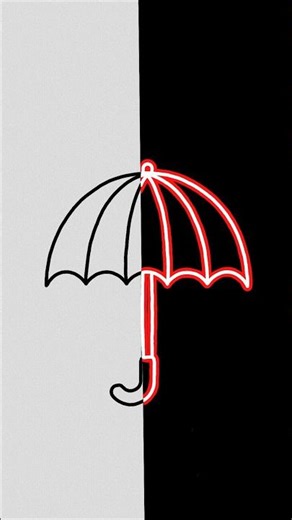 "umbrella" with neon light effect #art #shorts