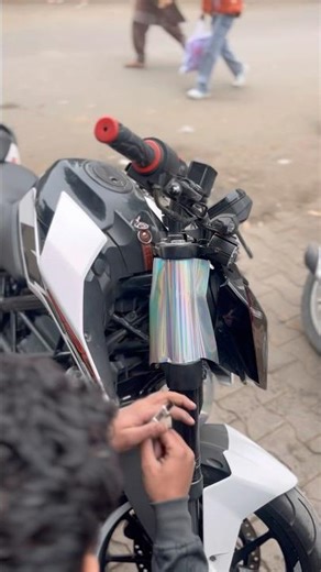 Duke Shoker Wrap 😍 Rainbow Wrap on Duke250 | #automobile #foryou #youtube #shorts