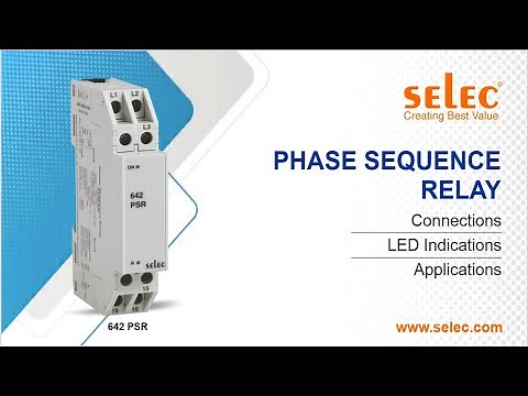 Selec 642PSR Phase Sequence Relay: Connections, LED Indications, Applications