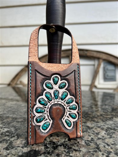 Hand Tooled Leather Cowboy Boot Wallet With Squash Blossom - Etsy