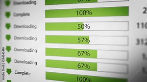 Process of Downloading Multiple File in Internet on Computer Monitor Screen Stock Video