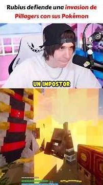 Rubius defends a Raid in Minecraft with his Pokémon #rubius #pokemon #minecraft