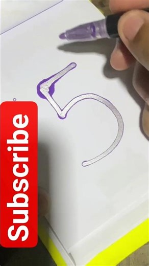 how to draw bird with number 5 step by step ? #tranding #drawing