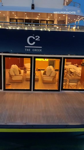 Wait for a look inside the beach club.. ✨ Superyacht C2 (now named B2) is available for charter and was built by the German shipyard Abeking & Rasmussen. She measures 86m (281ft) in length and offers accommodation for up to 12 guests in 12 luxurious cabins. DM for enquiries. ______________________________ Video: @mrsuperyachts #evening #view #luxury #charteryacht #yacht #superyacht #xyzbca #viral