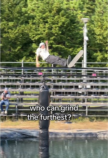 Skateboarding Challenge: Grinding the 100ft Rail