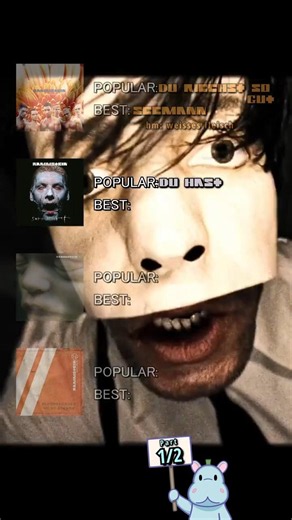 Rammstein albums 1/2 POPULAR VS BEST #musica #album #rammstein #germany #spotify #metal