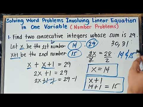 Solving Word Problems Involving Linear Equation in One Variable ( Number Problems ) G8 | Q3 |