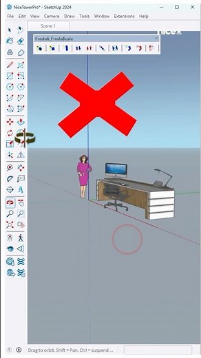 SketchUp tips 🌟 How to stretch an object without deformation?! #nicetowerpro #art #architecture