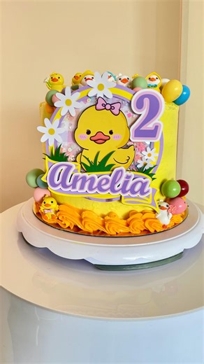 Duck Cake Topper Personalized| Cute Duck Birthday Party Decor| 2nd Birthday Girl Theme |spring Daisy Cake Topper - Etsy