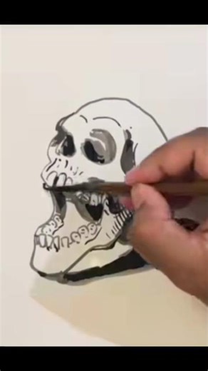Draw a skull easily💀 #shorts #رسومات #art #drawingtutorials #رسامين #sketch #تعليم_الرسم #sketchart
