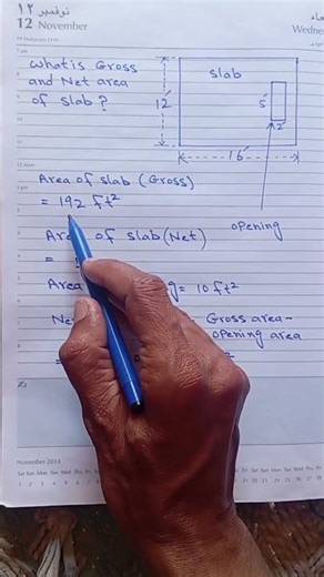 What is gross and net area of slab #shorts #ytshorts #construction #shortsvideo