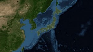 Zoom from Earth to Japan. (Highlighted) World map animation.