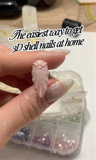Easy shell nail tut #nails #nailart #nailbeginner #nailtech #naildesign #nailtutorial #shellnails