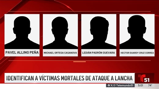 El viceministro de Exteriores de Cuba identificó a los 10 supuestos implicados en el enfrentamiento entre una lancha procedente de Florida y tropas guardafronteras en la isla, que dejó cuatro fallecidos. Las personas identificadas como fallecidas son Pavel Alling Peña, Michael Ortega Casanova, Ledián Padrón Guevara y Héctor Duani Cruz Correa. Detalles: https://trib.al/SRqbCNw #cuba #lancha #florida #fallecidos | Telemundo 51