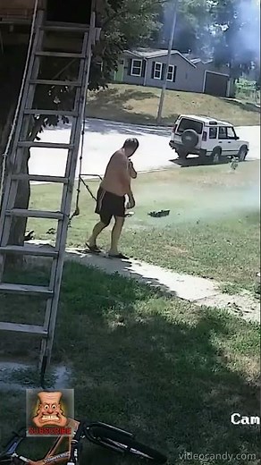 Exploding Lawnmower #lawnmower #fail #funny