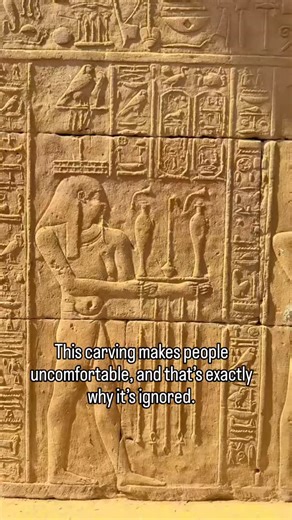 Unlock Egypt Tours on Instagram: "This carving is rarely explained properly. Ancient Egyptian art was never decorative filler. Every pose, object, and scale choice was intentional. Some scenes challenge modern comfort more than ancient beliefs, which is why they’re often ignored. Look closely. History is not always polite. #UnlockEgyptTours #AncientEgypt #HiddenHistory #EgyptianReliefs #AncientCivilisation #Archaeology #ControversialHistory #HistoryReels"