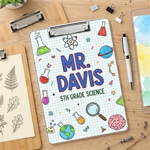 Personalized Science Teacher Clipboard, Custom Name Science Gift, Teacher Appreciation, Science Classroom Decor, Science Teacher Clipboard - Etsy