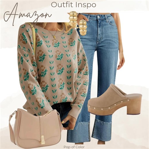 The cutest floral sweaters🌸 On deal for under 💲20! Use the “sweaters” 🔗, pick from the list, and go ALL the way to checkout — price drops automatically! No code needed🙌 Tops: https://geni.us/tNsEoX Outfit: https://geni.us/bobXON Storefront: https://geni.us/oFgHM (affiliate 🔗) | Pop of Color