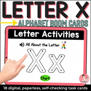 Letter X Alphabet Activities | Digital Task Cards with Boom Learning