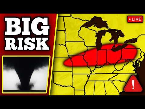 🔴 BREAKING TORNADO THREAT COVERAGE - Strong Tornadoes Possible With LIVE Storm Chasers...
