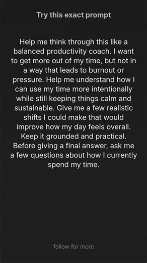 Use This Prompt to Be More Productive Without Burnout