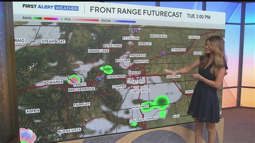Scattered shower chances for the Denver metro Tuesday afternoon