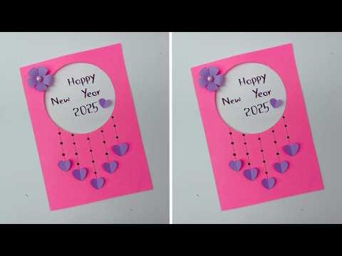 Handmade Happy New Year Card Making at Home | Elegant Paper New Year Card Making Tutorial