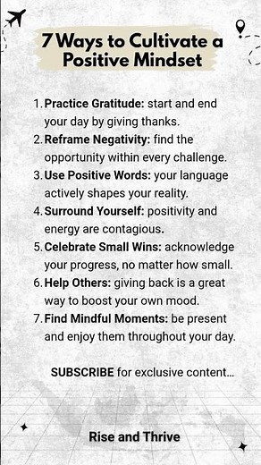 7 Ways to Cultivate a Positive Mindset #motivation #quotes #selfimprovement