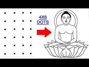 Easy Lord Mahavir drawing from 4×6 dots step by step - Easy Lord Mahavir jayanti rangoli drawing