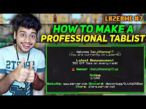 How To Make Professional Tablist in Minecraft Server | How To Add Tablist in Minecraft | LazerMC #7
