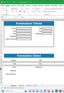 Formation comment faire un formulaire sur excel