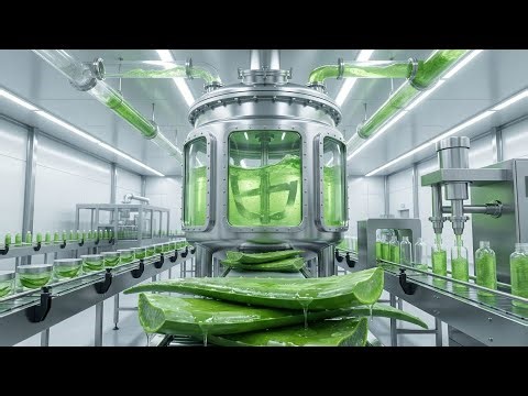 Inside the Modern Aloe Vera Gel Factory | Full Industrial Processing & Packaging Process