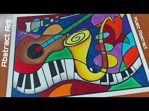 Abstract Art on Music | Music instruments drawing | Abstract Art - Gyaneshwari